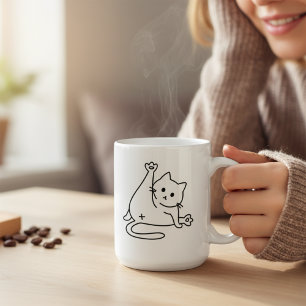 Cat Minimalist Line Art Coffee Mug