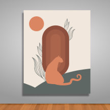 Cat - Minimalistic Canvas Print - Wall art