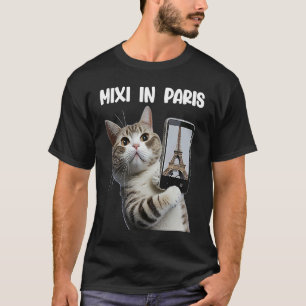 Cat Mixi in Paris gay paree selfies  tabby T-Shirt