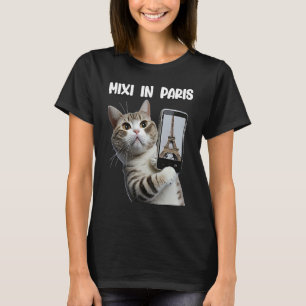 Cat Mixi in Paris gay paree selfies tabby T-Shirt