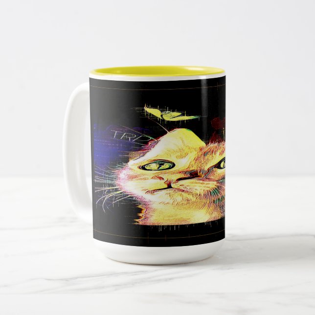 Cat Models: Luna 01-03 Two-Tone Coffee Mug (Front Left)