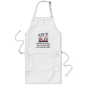 Cat Mom Apron, Mothers Day Gift Long Apron