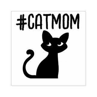 CAT MOM BLACK CAT RUBBER STAMP