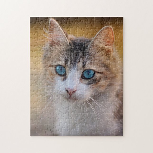 Cat Mom Dad Kitty Lover Custom Photo Personalized Jigsaw Puzzle (Vertical)