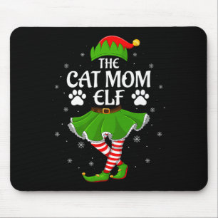 Cat Mom Elf Christmas Family Girls Women Elf Squad Mouse Pad