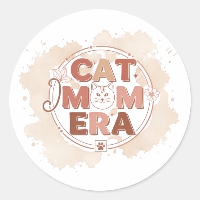 Cat Mom Era Trendy Sticker (Front)