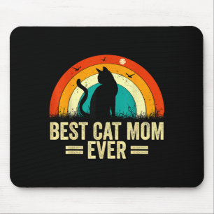 Cat mom ever retro vintage mothers day mouse pad