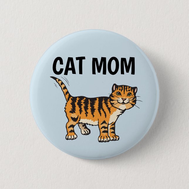 CAT MOM ginger BUTTON (Front)