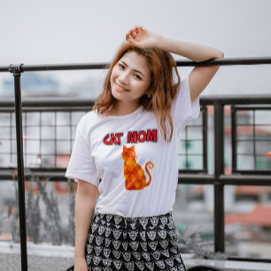 CAT MOM GINGER RED CAT T-SHIRTS T-SHIRT