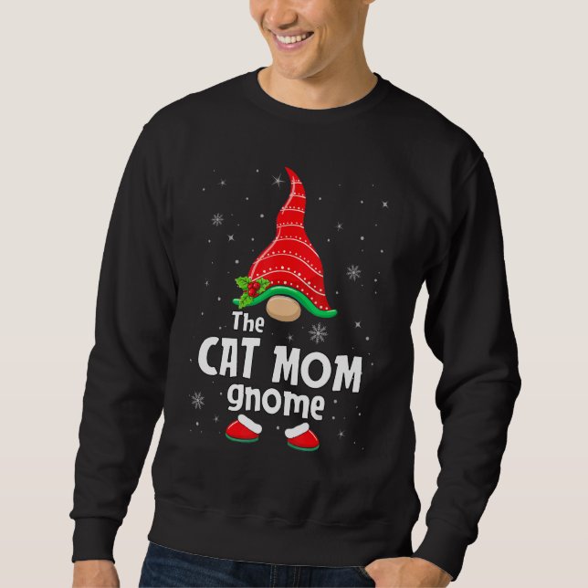 Cat Mom Gnome Matching Family Group Christmas Part Sweatshirt (Front)