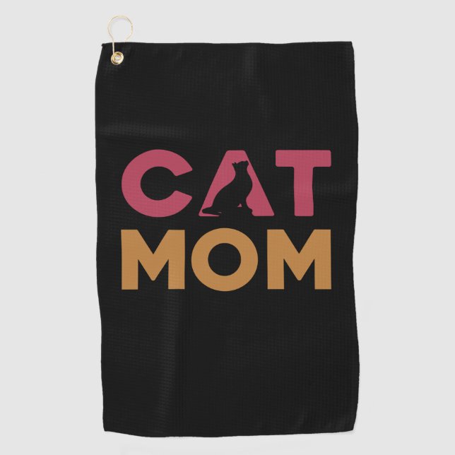 Cat Mom Golf Towel (Front)