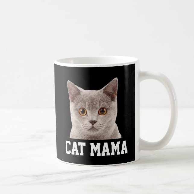 CAT MOM GRAY CAT COFFEE MUG (Right)