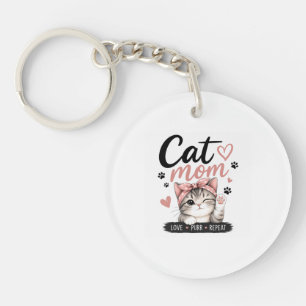 CAT MOM KEYCHAIN