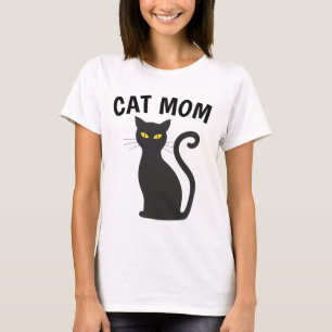 CAT MOM Ladies t-shirts, Black cat T-Shirt