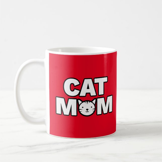 CAT MOM Mug (Red) (Left)