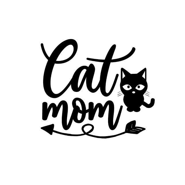Cat Mom  T-Shirt (A playful, animated scene unfolds with a close-up of a white t-shirt featuring a whimsical design.)