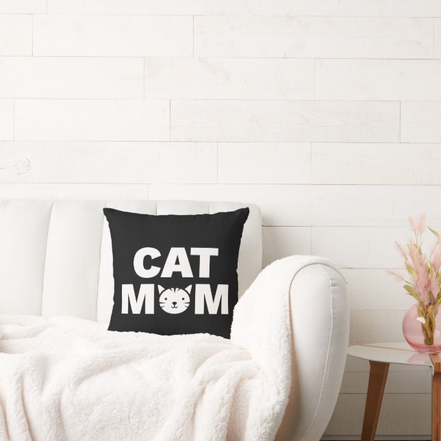CAT MOM Throw Pillow (Couch)