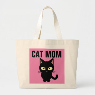 CAT MOM TOTES CUTE BLACK KITTY CAT