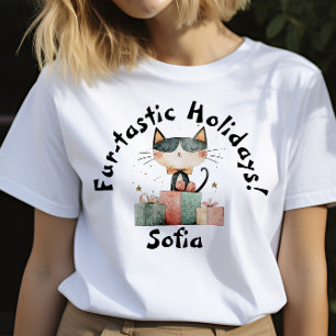 Cat Moms Perfect Christmas Gift name T-Shirt