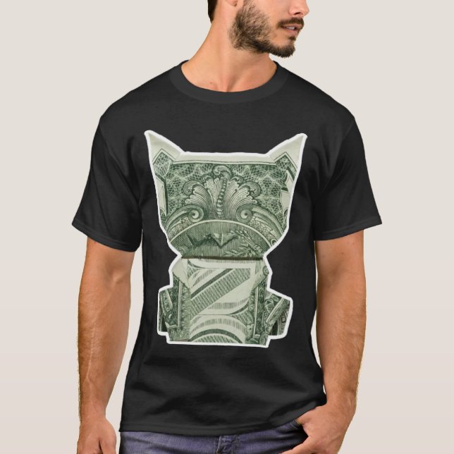 Cat Money Origami Cash T-Shirt (Front)