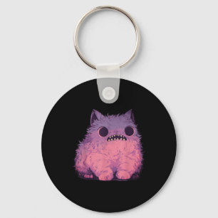 Cat Monster Graphic Kawaii Pastel Goth Anime Aesth Key Ring
