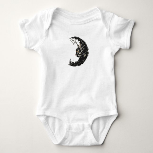 Cat Moon Baby Bodysuit (Front)