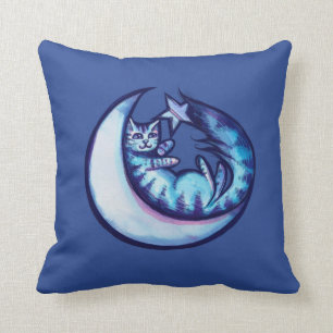 Cat Moon Caturday Star Art Purple MoonCat Cushion