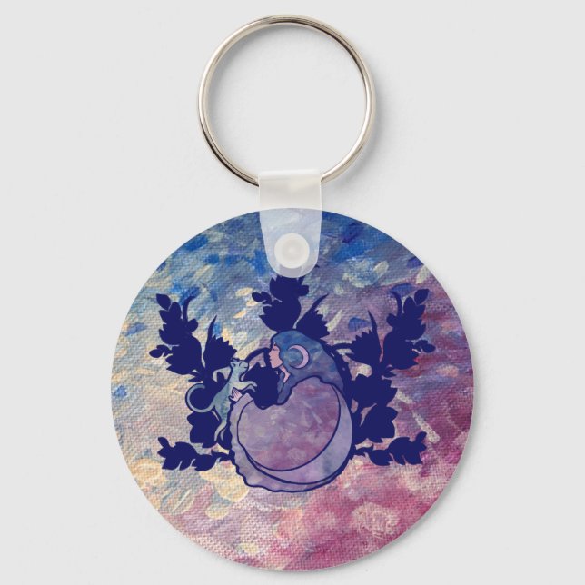 Cat Moon Goddess  Key Ring (Front)