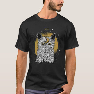 Cat Moon Gothic Cosmic Occult Graphic T-Shirt