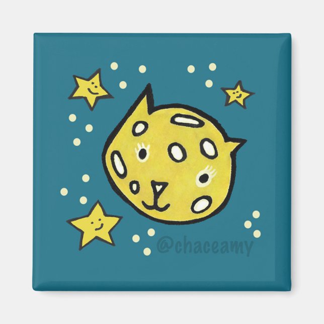 Cat Moon Magnet (Front)