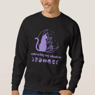 Cat Moon Phase and Crystal Shadow Work Meditation  Sweatshirt