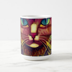 Cat moroccan mosaic abstract art patterned kitty  magic mug