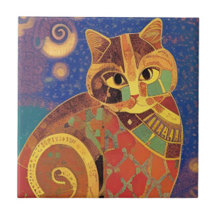Cat moroccan mosaic kitty voices ceramic tile