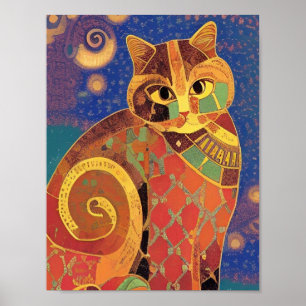 Cat moroccan mosaic kitty voices poster