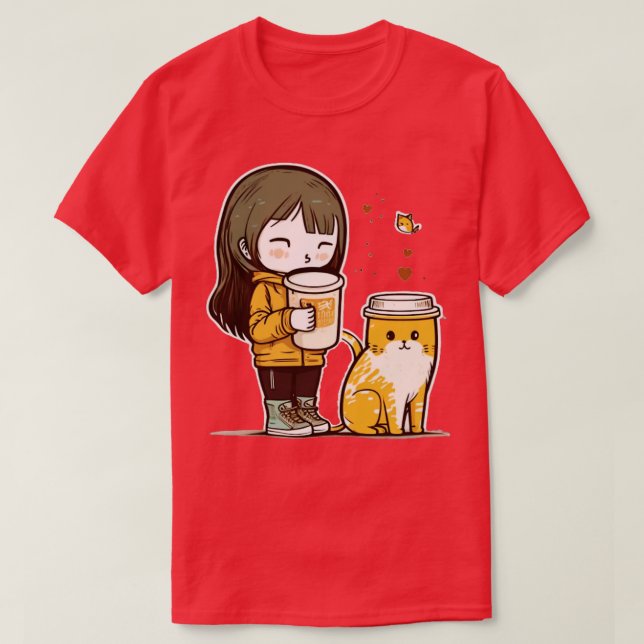 Cat Mother Coffee Lover 168 T-Shirt (Design Front)
