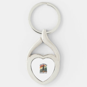 Cat Mother Halloween Lover Black Witch Hat Pumpkin Key Ring