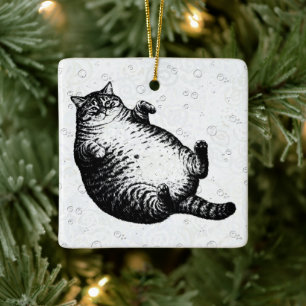 Cat Mother I Am But Skin and Bones For Cat Lover Ceramic Ornament
