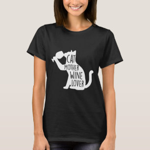 Cat Mother Wine Christmas Womens Pet Cat &amp Wine T-Shirt