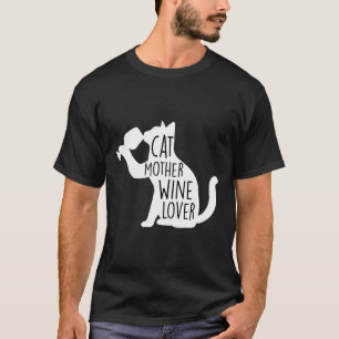 Cat Mother Wine Christmas Womens Pet Cat & Wine T-Shirt