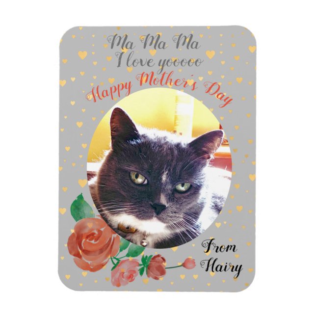 Cat Mothers Day Photo Magnet (Vertical)