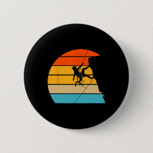 Cat Mountain Climber Boulder Sport Art Retro Rock 6 Cm Round Badge