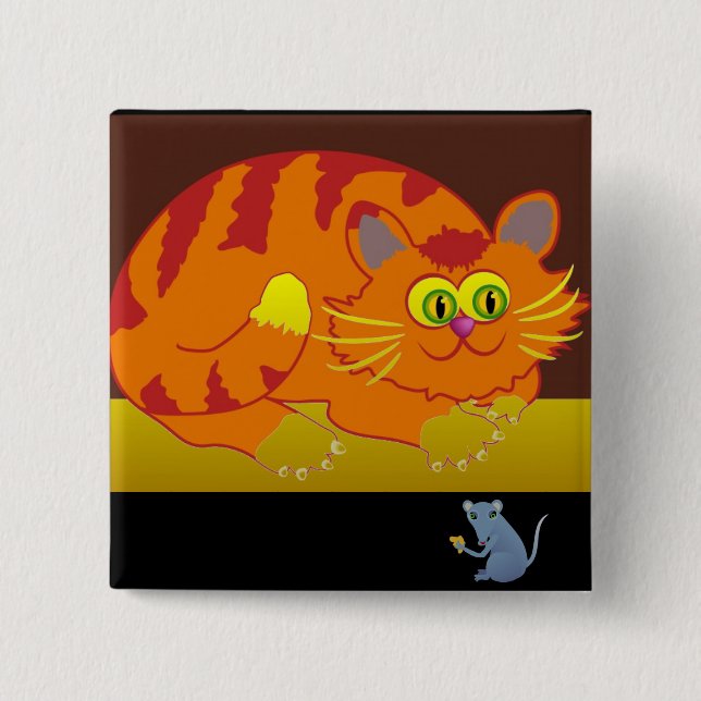 Cat & Mouse 15 Cm Square Badge (Front)