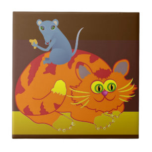 Cat & Mouse Ceramic Tile