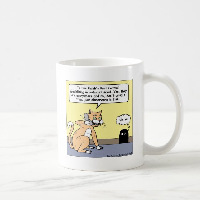 Cat & Mouse Dinnerware Funny Cartoon Gifts & Tees Coffee Mug (Right)