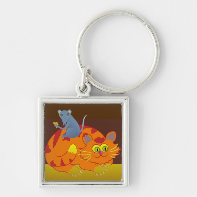Cat & Mouse Key Ring (Front)