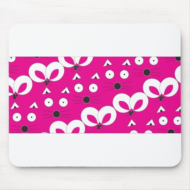 Cat Mouse Pattern Hot Pink Pad (Front)