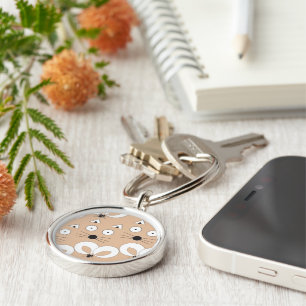 Cat & Mouse Tan Key Ring