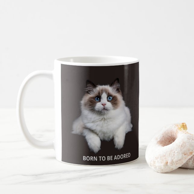 Cat Mug - Born To Be Adored (With Donut)