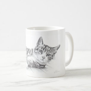 Cat mug, cat art mug, cat lovers mug