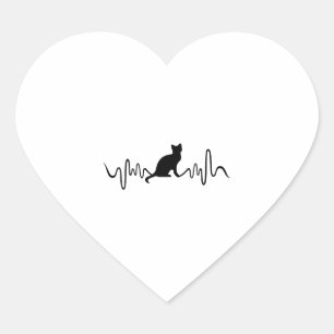 Cat Mug - Cat Heartbeat Coffee Mug Heart Sticker